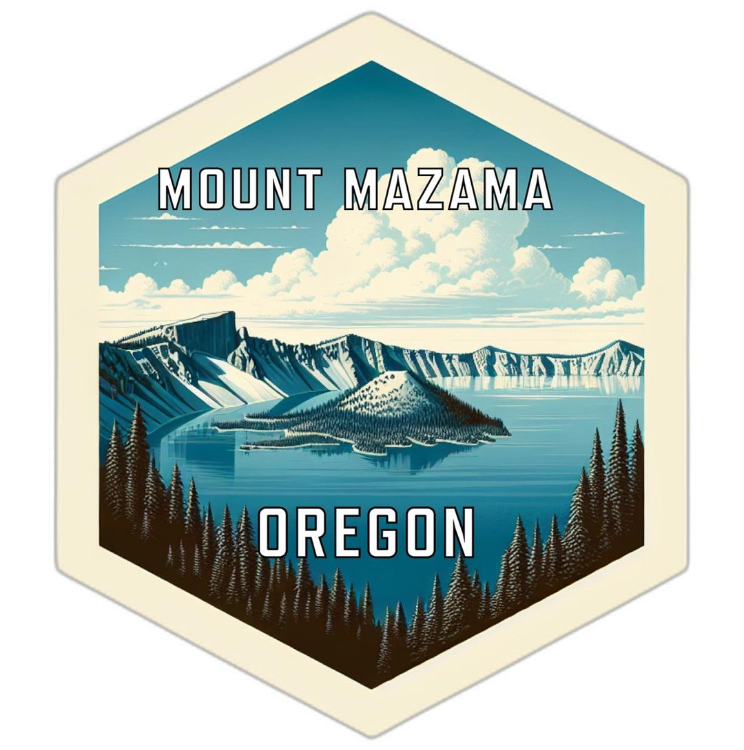 Mount Mazama Oregon Souvenir Travel Destination Die Cut Hexagon Fridge Magnet Image 1