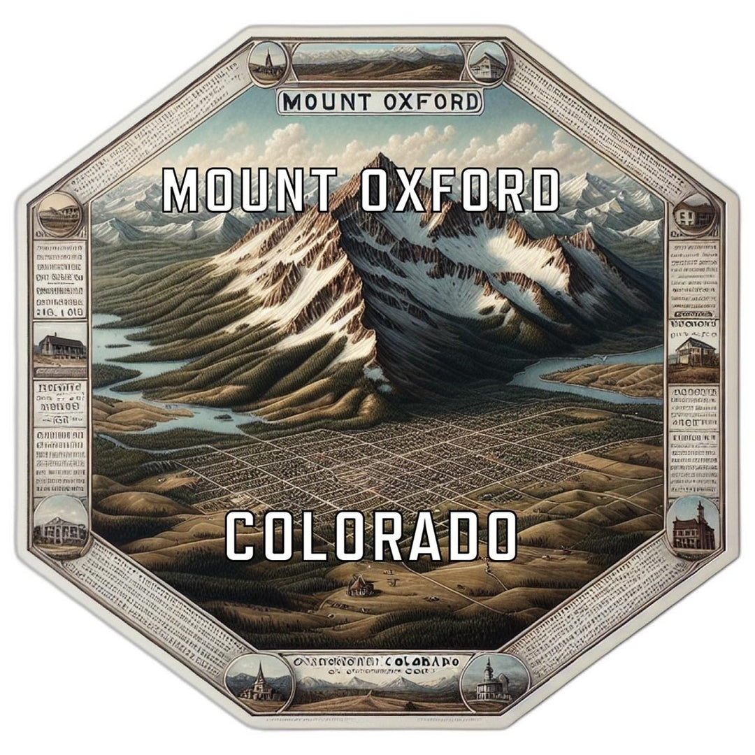 Mount Oxford Colorado Souvenir Travel Destination Die Cut Hexagon Fridge Magnet Image 1