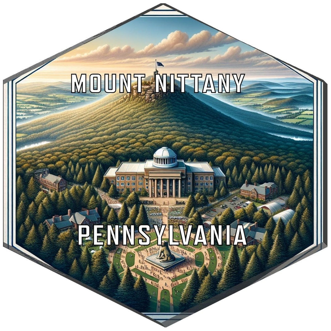 Mount Nittany Pennsylvania Souvenir Travel Destination Die Cut Hexagon Fridge Magnet Image 1