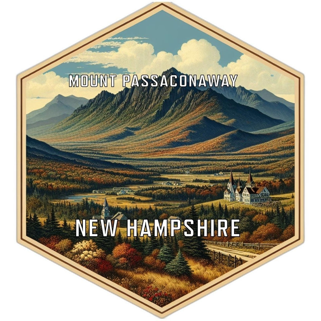 Mount Passaconaway Hampshire Souvenir Travel Destination Die Cut Hexagon Fridge Magnet Image 1