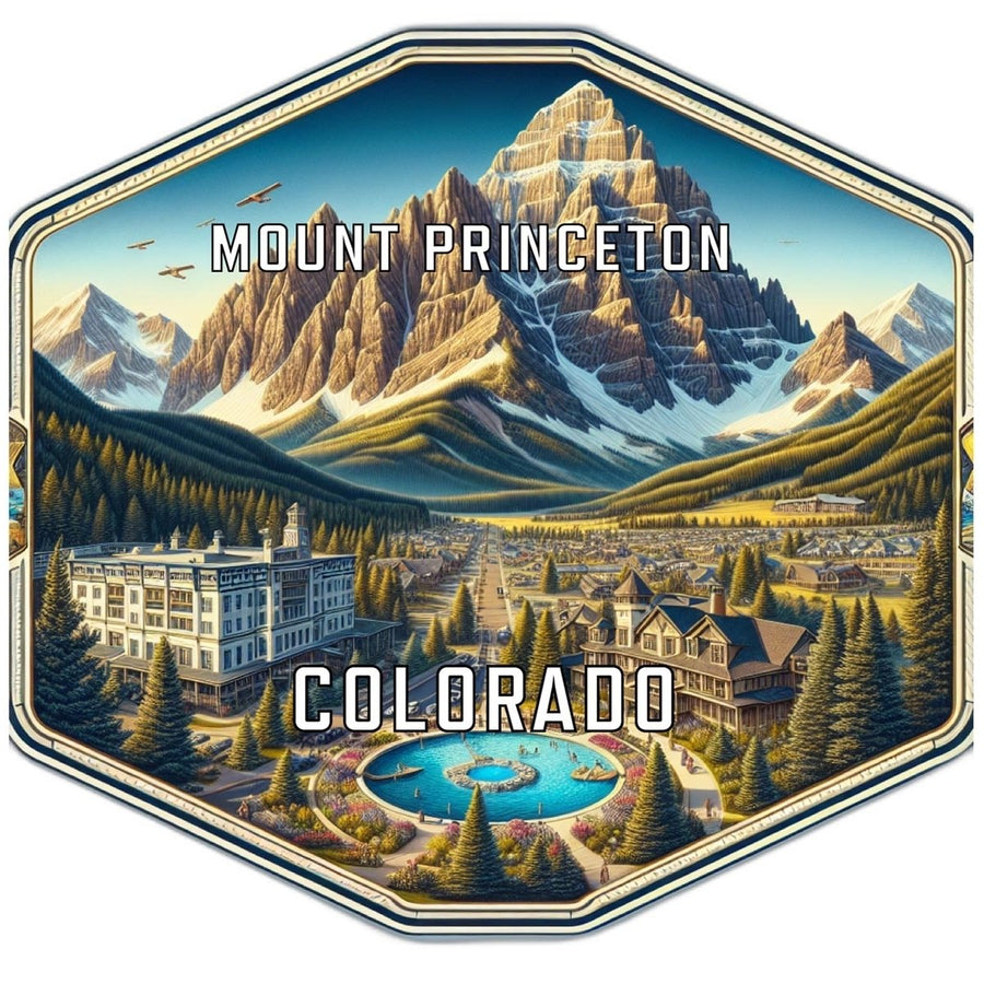 Mount Princeton Colorado Souvenir Travel Destination Die Cut Hexagon Fridge Magnet Image 1