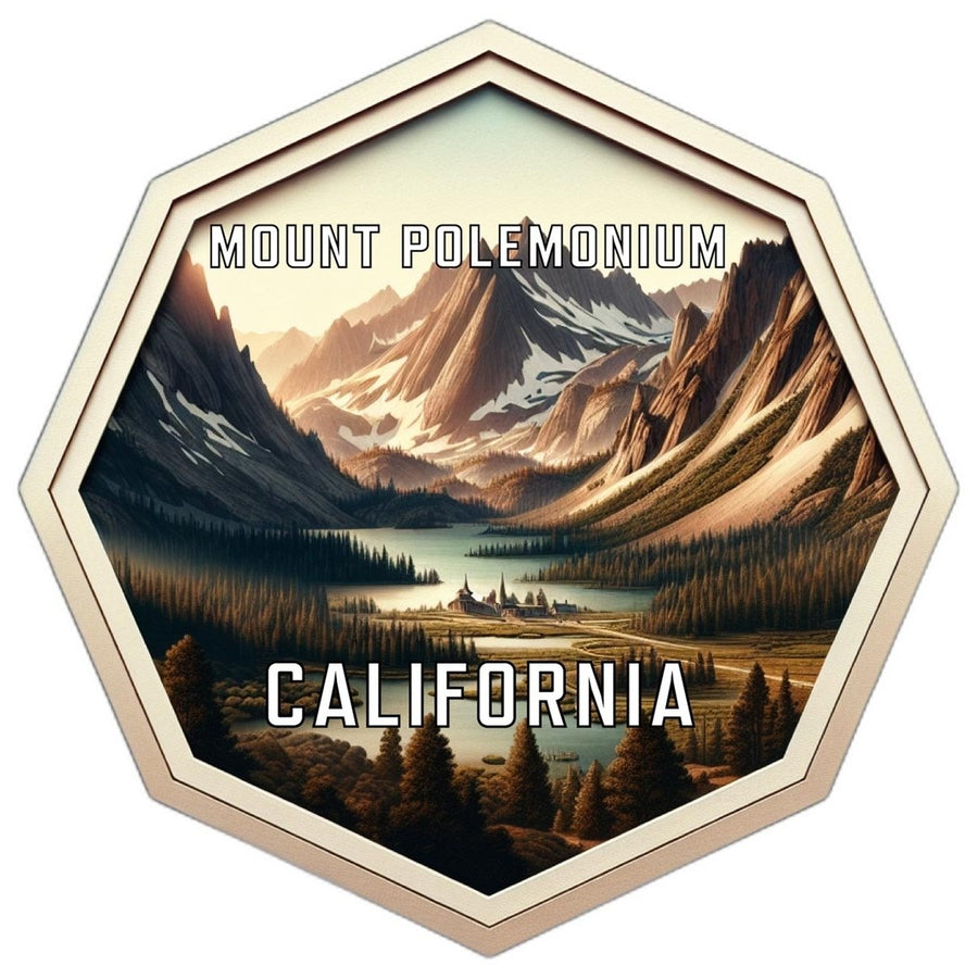 Mount Polemonium California Souvenir Travel Destination Die Cut Hexagon Fridge Magnet Image 1