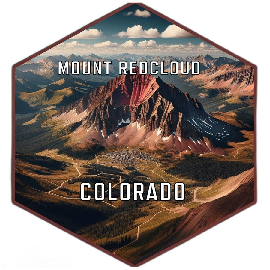 Mount Redcloud Colorado Souvenir Travel Destination Die Cut Hexagon Fridge Magnet Image 1