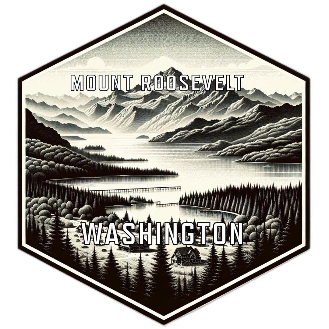 Mount Roosevelt Washington Souvenir Travel Destination Die Cut Hexagon Fridge Magnet Image 1