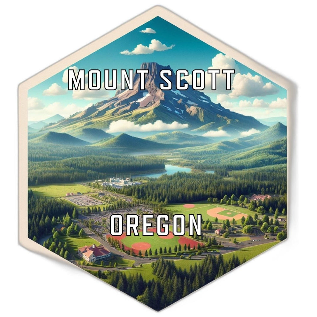 Mount Scott Oregon Souvenir Travel Destination Die Cut Hexagon Fridge Magnet Image 1