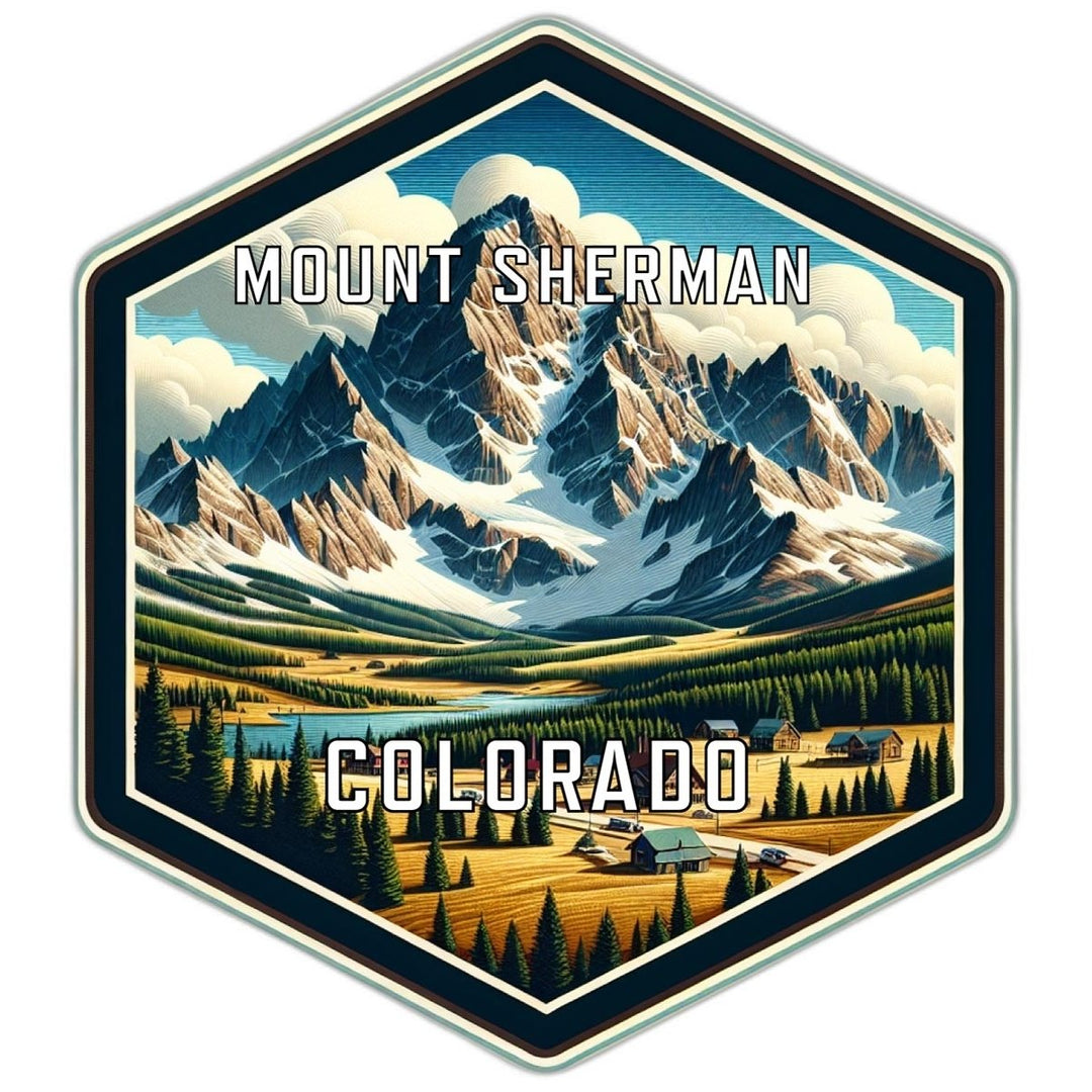 Mount Sherman Colorado Souvenir Travel Destination Die Cut Hexagon Fridge Magnet Image 1