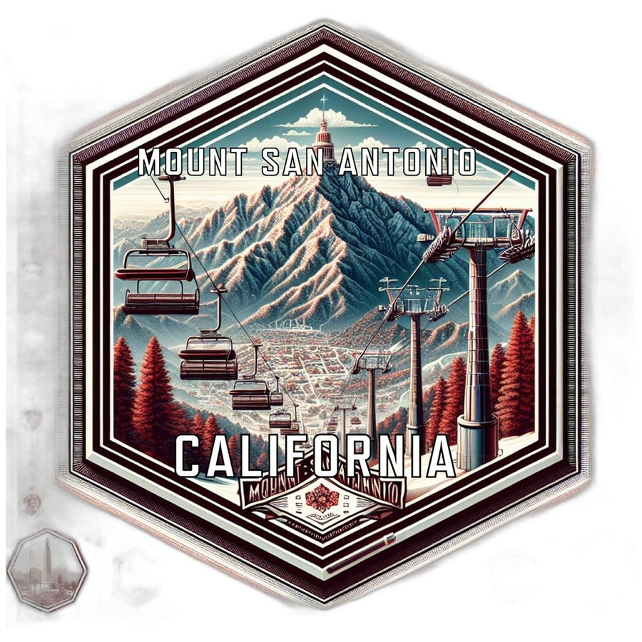 Mount San Antonio California Souvenir Travel Destination Die Cut Hexagon Fridge Magnet Image 1