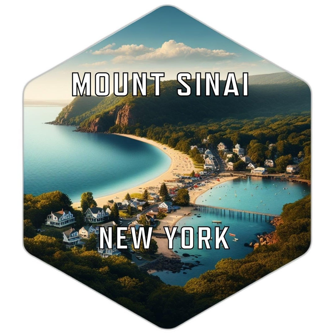 Mount Sinai York Souvenir Travel Destination Die Cut Hexagon Fridge Magnet Image 1