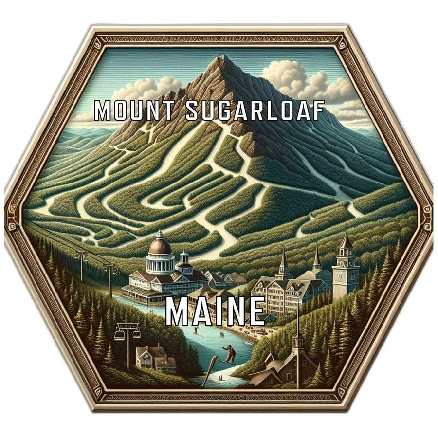 Mount Sugarloaf Maine Souvenir Travel Destination Die Cut Hexagon Fridge Magnet Image 1