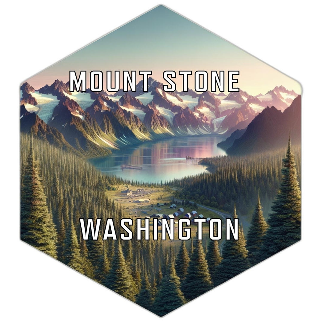 Mount Stone Washington Souvenir Travel Destination Die Cut Hexagon Fridge Magnet Image 1