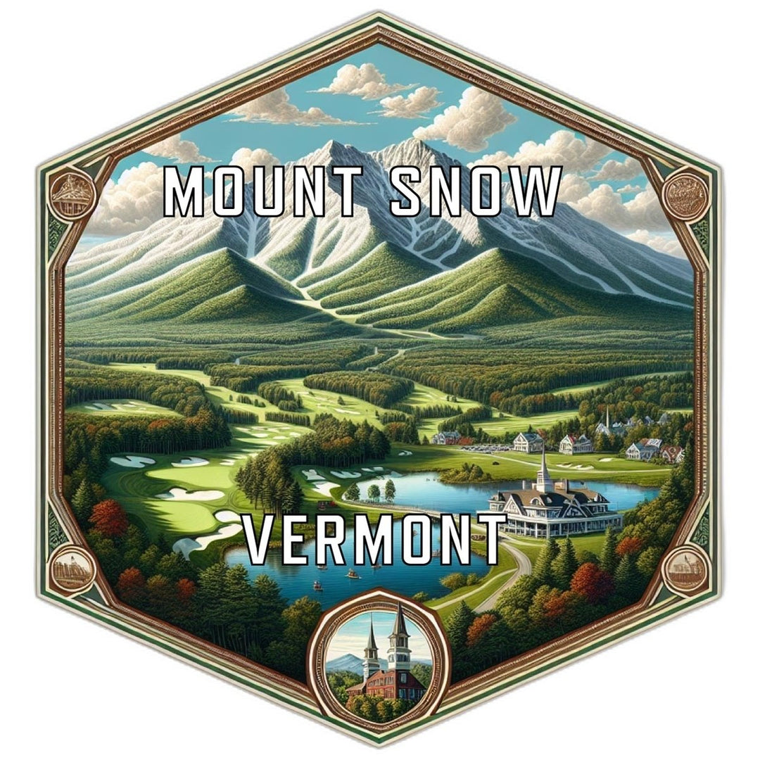 Mount Snow Vermont Souvenir Travel Destination Die Cut Hexagon Fridge Magnet Image 1