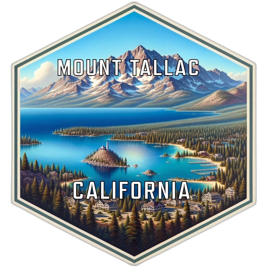 Mount Tallac California Souvenir Travel Destination Die Cut Hexagon Fridge Magnet Image 1