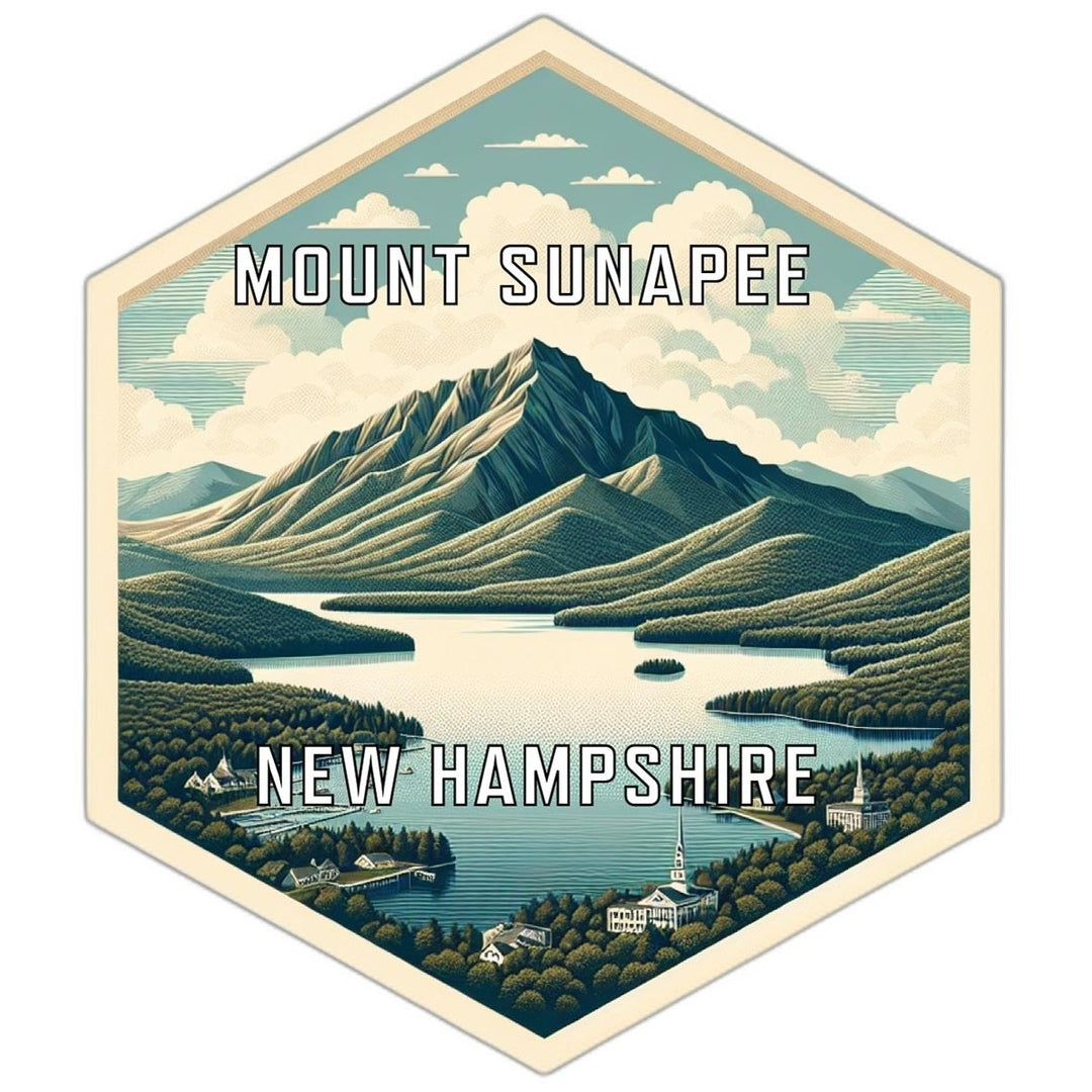 Mount Sunapee Hampshire Souvenir Travel Destination Die Cut Hexagon Fridge Magnet Image 1