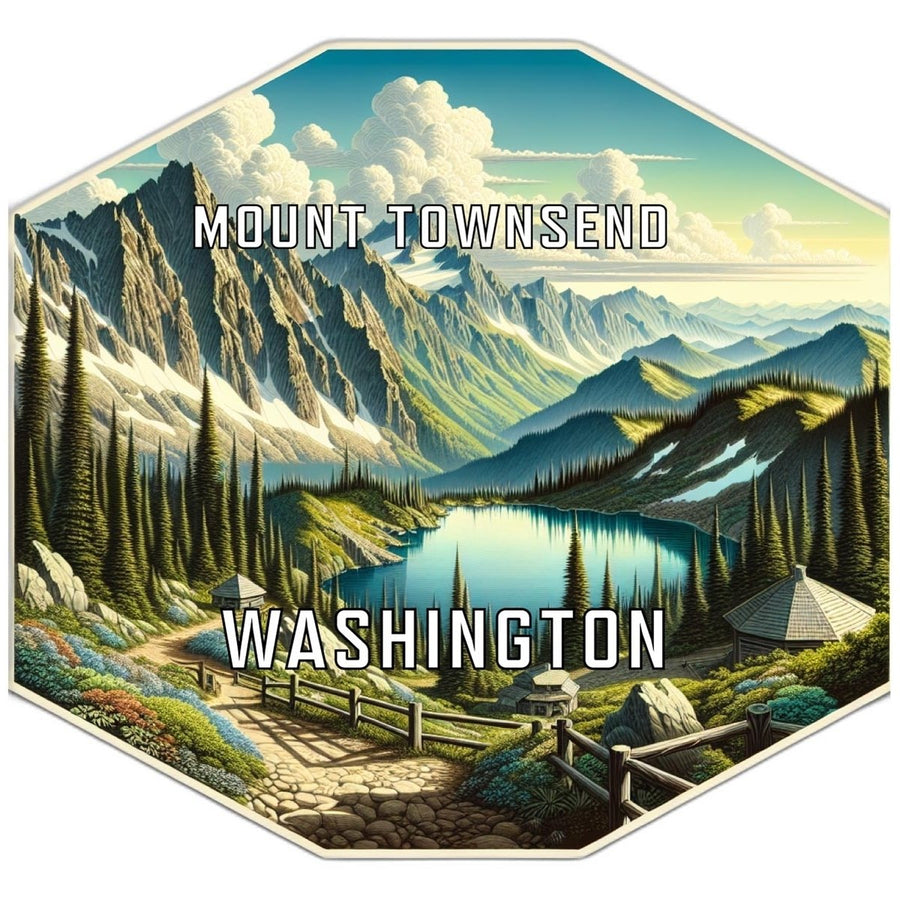 Mount Townsend Washington Souvenir Travel Destination Die Cut Hexagon Fridge Magnet Image 1