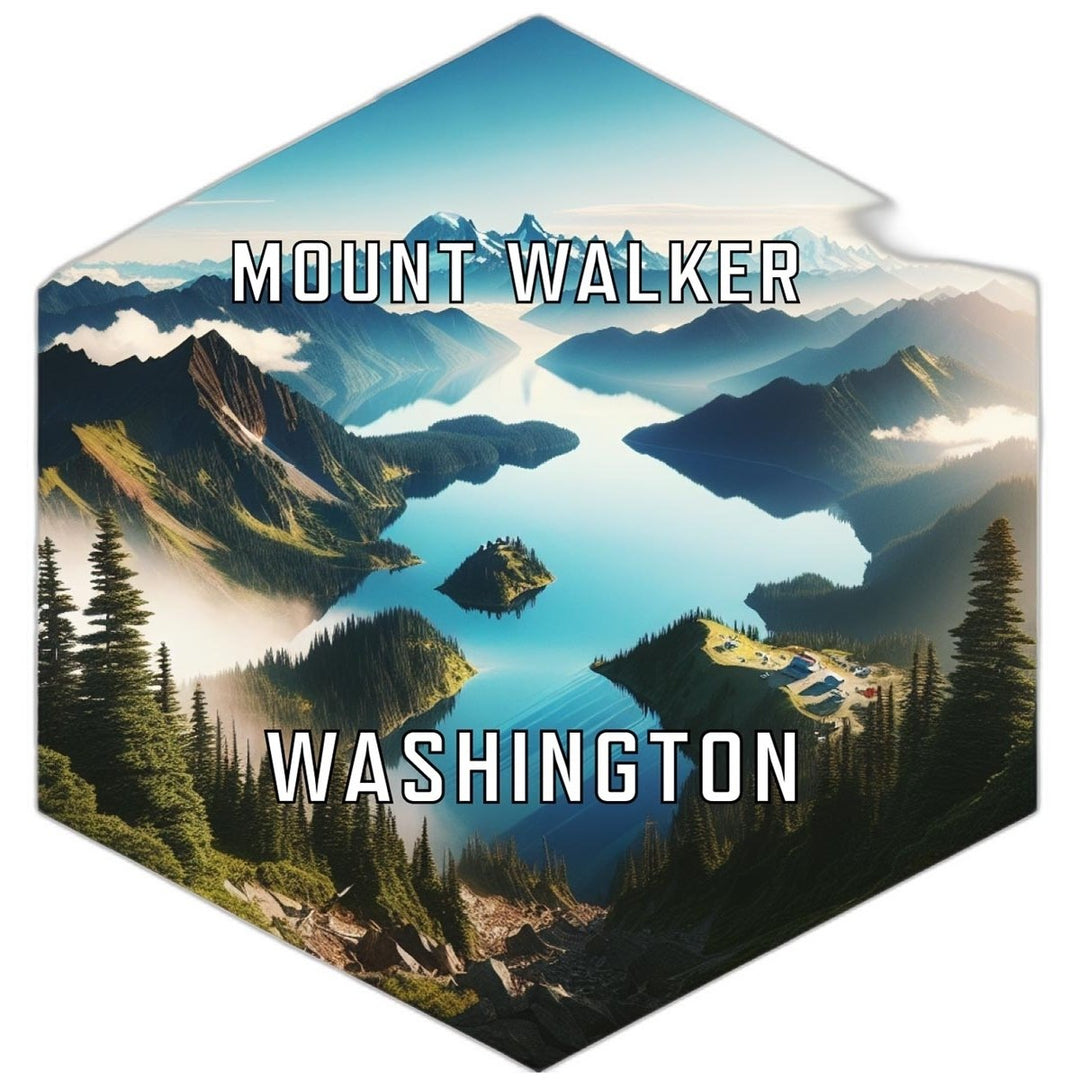 Mount Walker Washington Souvenir Travel Destination Die Cut Hexagon Fridge Magnet Image 1