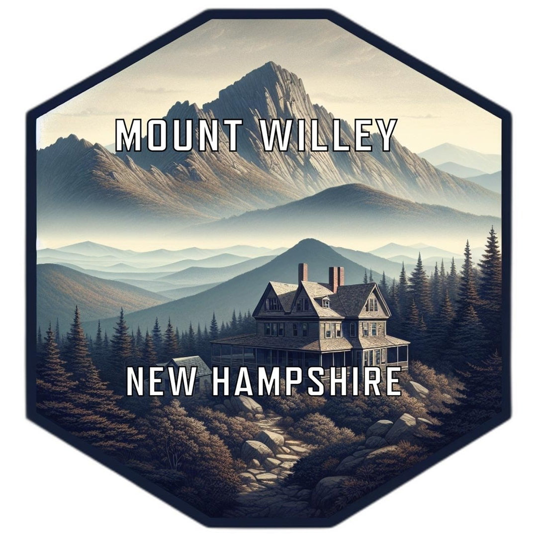 Mount Willey Hampshire Souvenir Travel Destination Die Cut Hexagon Fridge Magnet Image 1