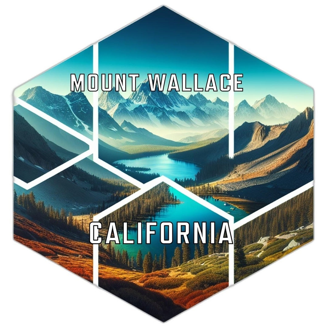 Mount Wallace California Souvenir Travel Destination Die Cut Hexagon Fridge Magnet Image 1