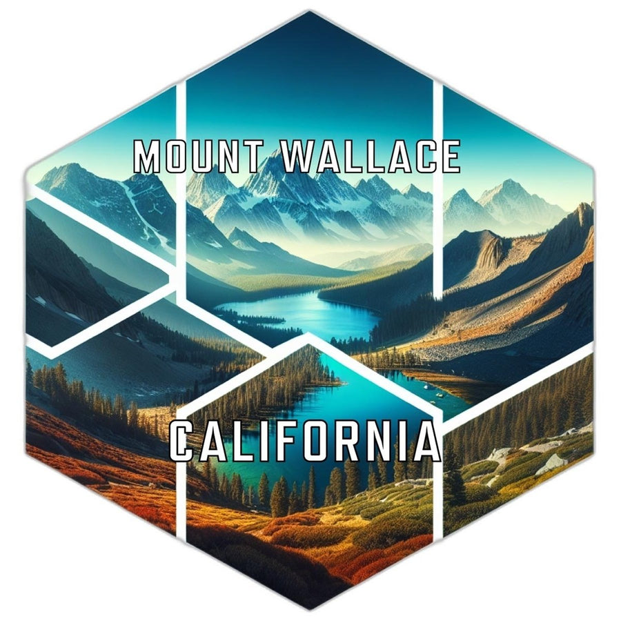 Mount Wallace California Souvenir Travel Destination Die Cut Hexagon Fridge Magnet Image 1