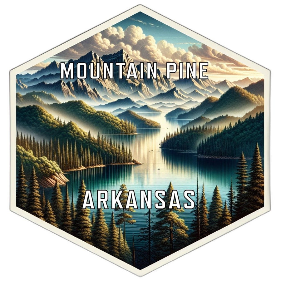 Mountain Pine Arkansas Souvenir Travel Destination Die Cut Hexagon Fridge Magnet Image 1