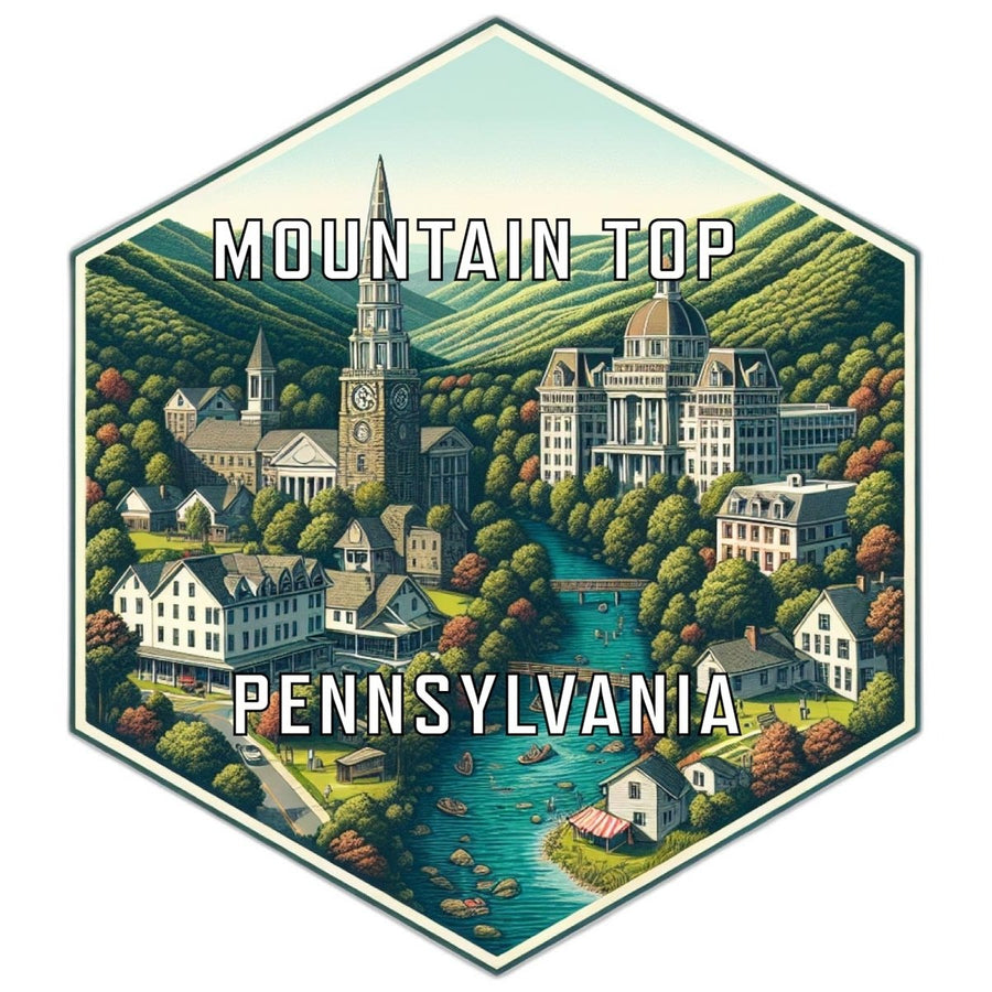 Mountain Top Pennsylvania Souvenir Travel Destination Die Cut Hexagon Fridge Magnet Image 1