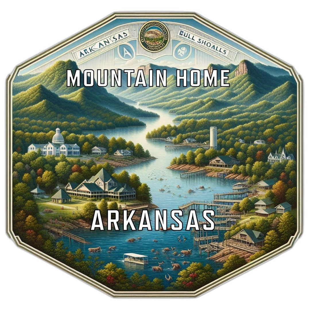 Mountain Home Arkansas Souvenir Travel Destination Die Cut Hexagon Fridge Magnet Image 1