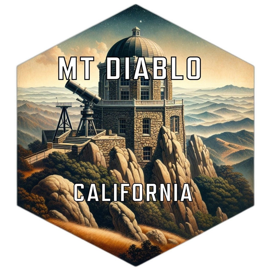 Mt Diablo California Souvenir Travel Destination Die Cut Hexagon Fridge Magnet Image 1