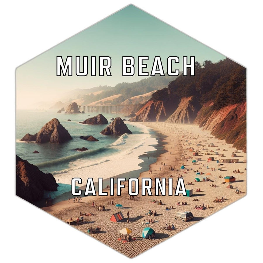 Muir Beach California Souvenir Travel Destination Die Cut Hexagon Fridge Magnet Image 1