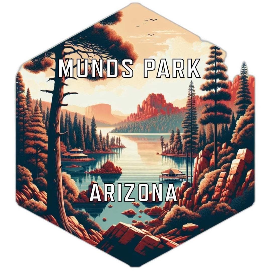 Munds Park Arizona Souvenir Travel Destination Die Cut Hexagon Fridge Magnet Image 1