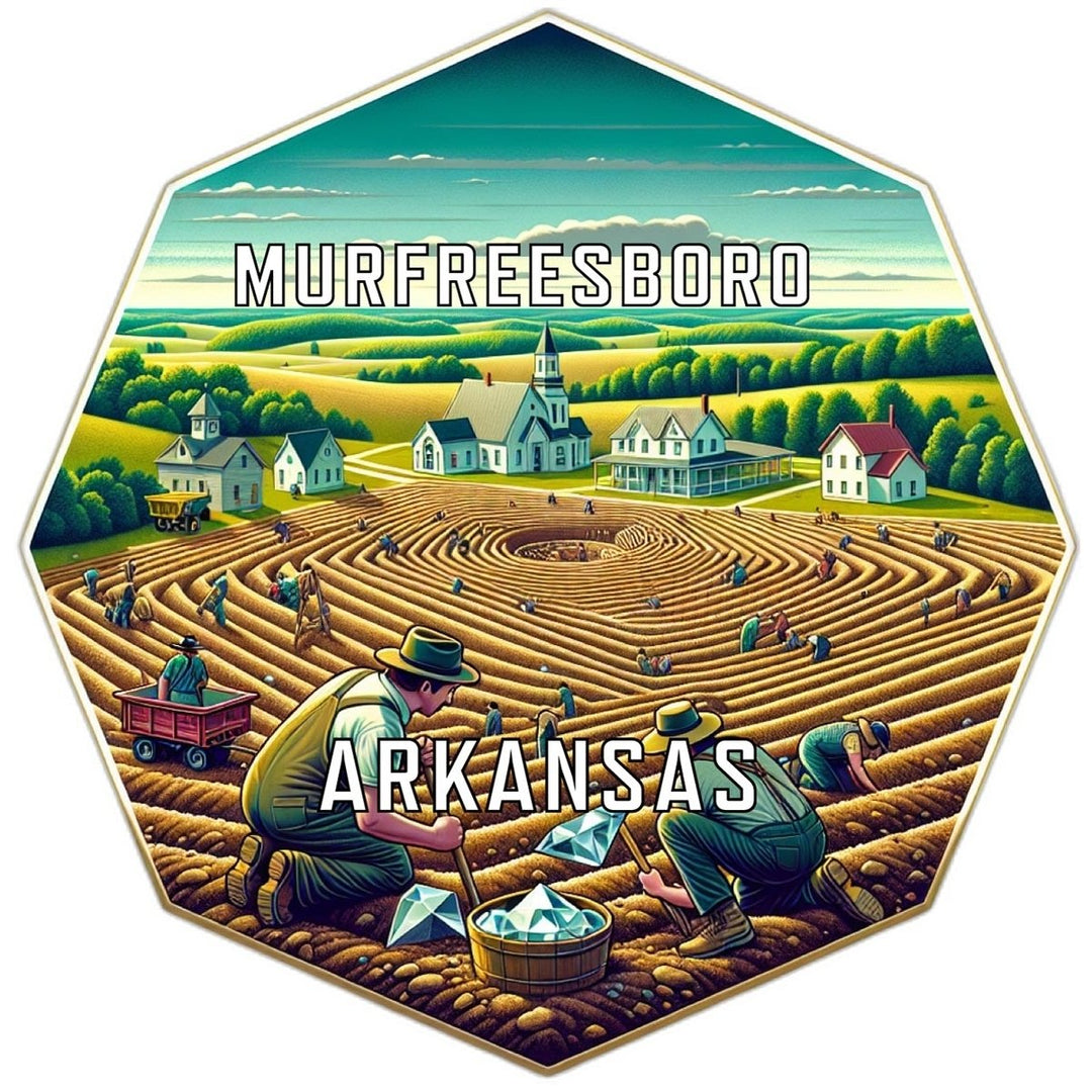 Murfreesboro Arkansas Souvenir Travel Destination Die Cut Hexagon Fridge Magnet Image 1