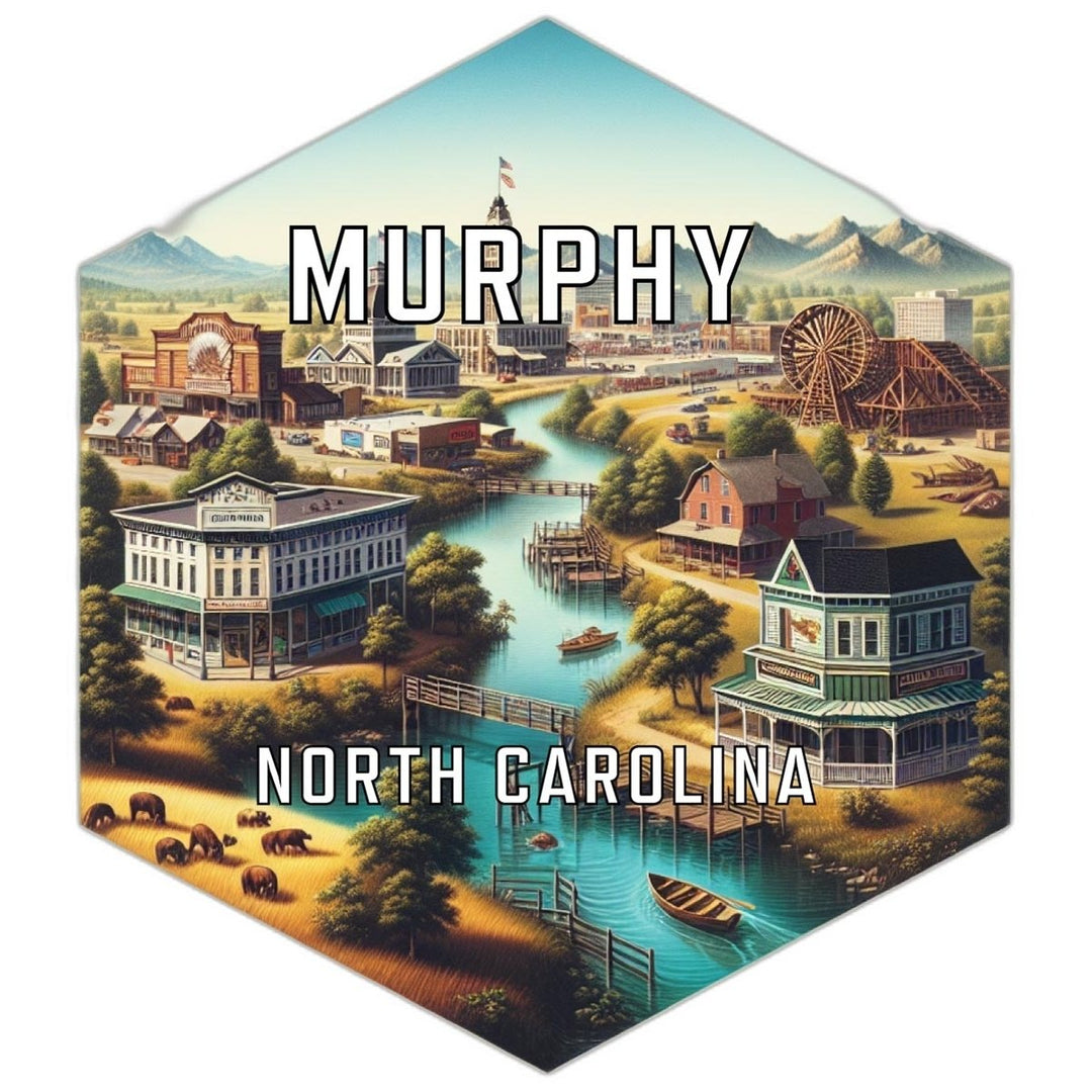 Murphy North Carolina Souvenir Travel Destination Die Cut Hexagon Fridge Magnet Image 1