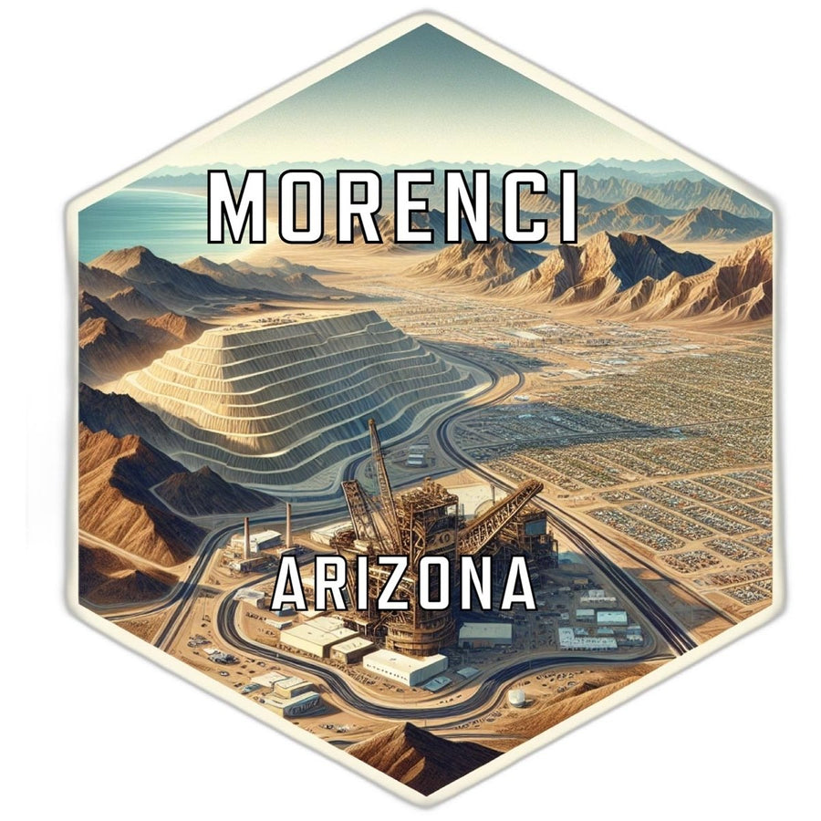 Morenci Arizona Souvenir Travel Destination Die Cut Hexagon Fridge Magnet Image 1