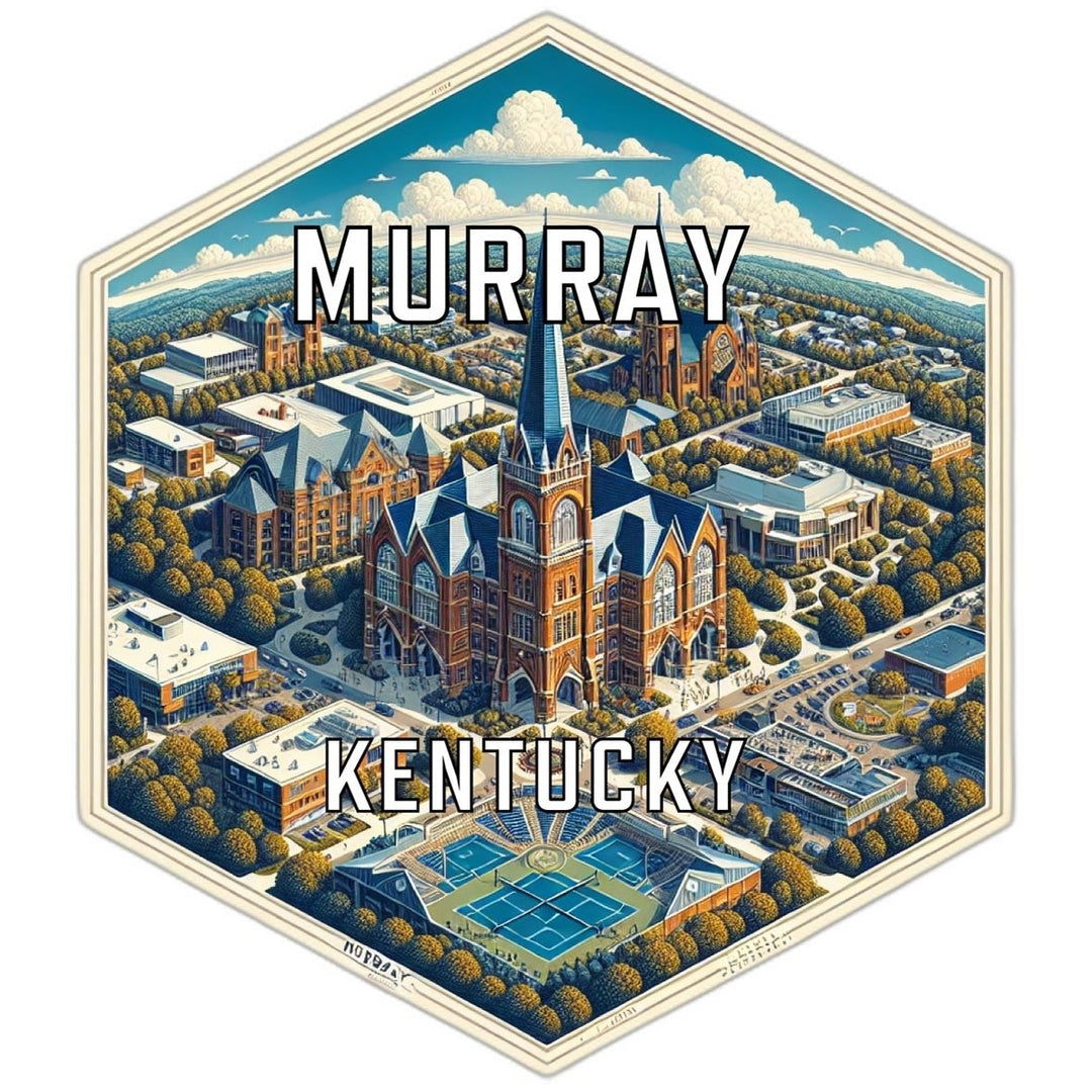 Murray Kentucky Souvenir Travel Destination Die Cut Hexagon Fridge Magnet Image 1