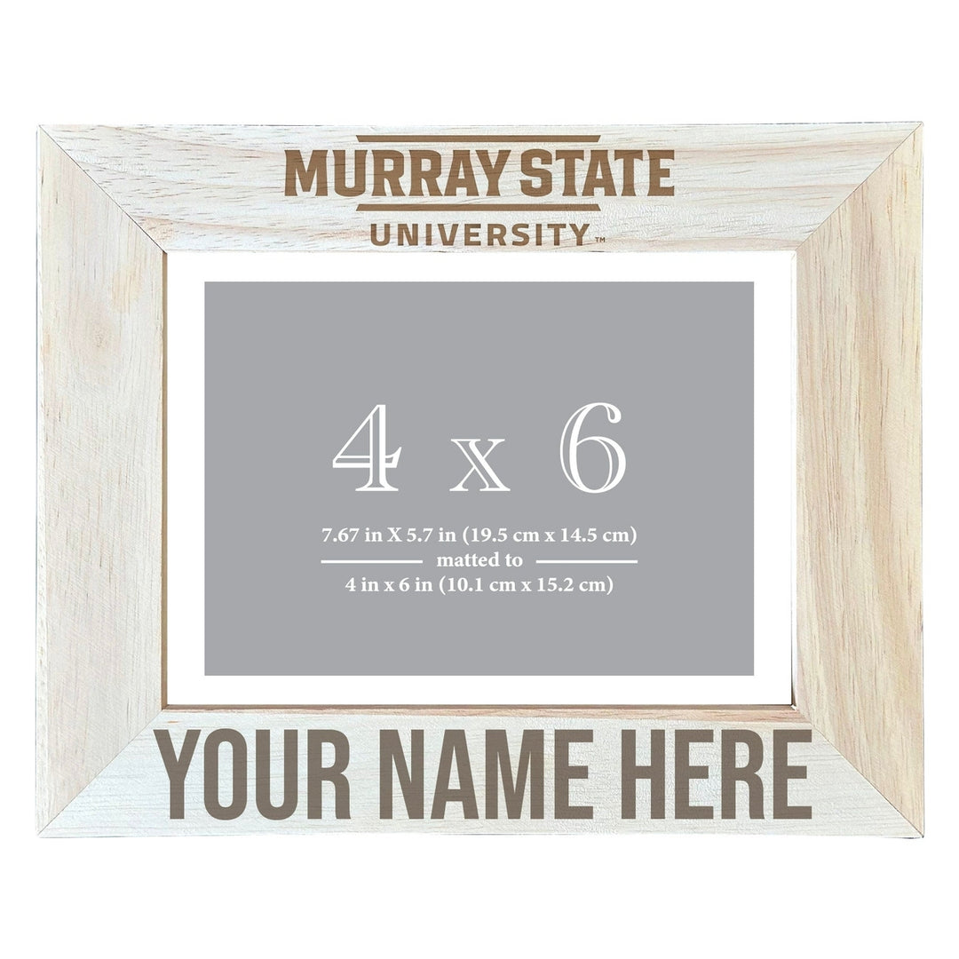 Murray State University Customizable Wooden Photo Frame Matted 4"x 6" Officially Licensed Collegiate Product Image 1