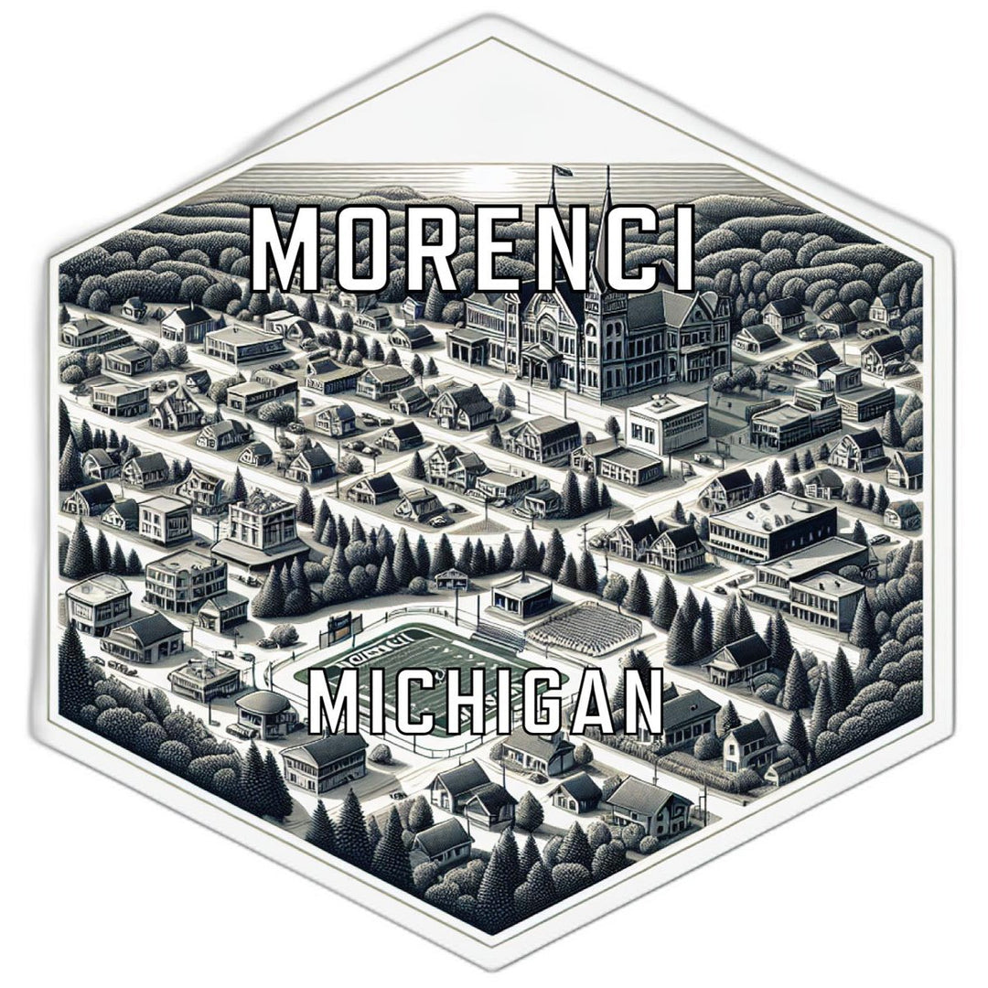 Morenci Michigan Souvenir Travel Destination Die Cut Hexagon Fridge Magnet Image 1