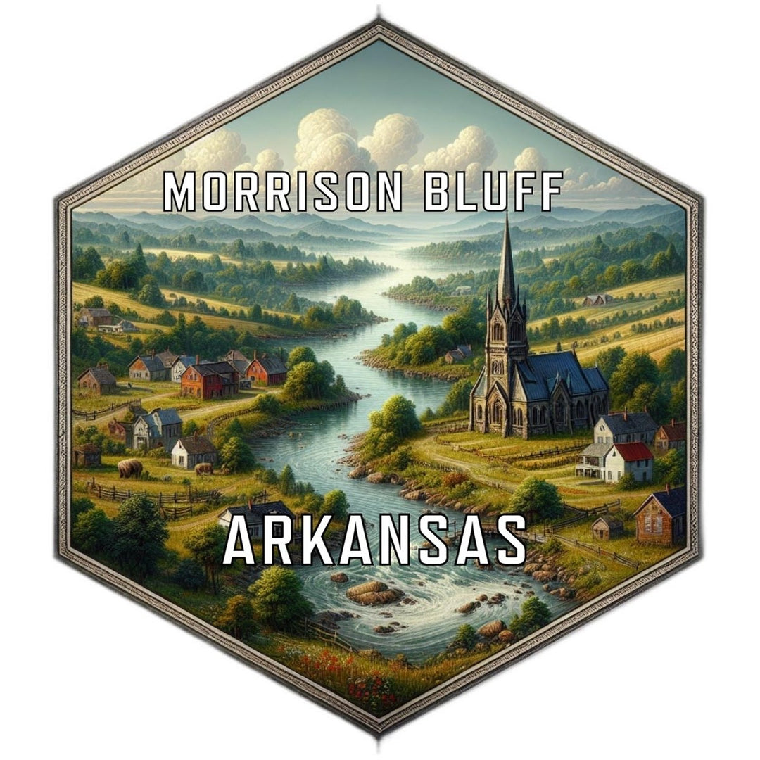 Morrison Bluff Arkansas Souvenir Travel Destination Die Cut Hexagon Fridge Magnet Image 1