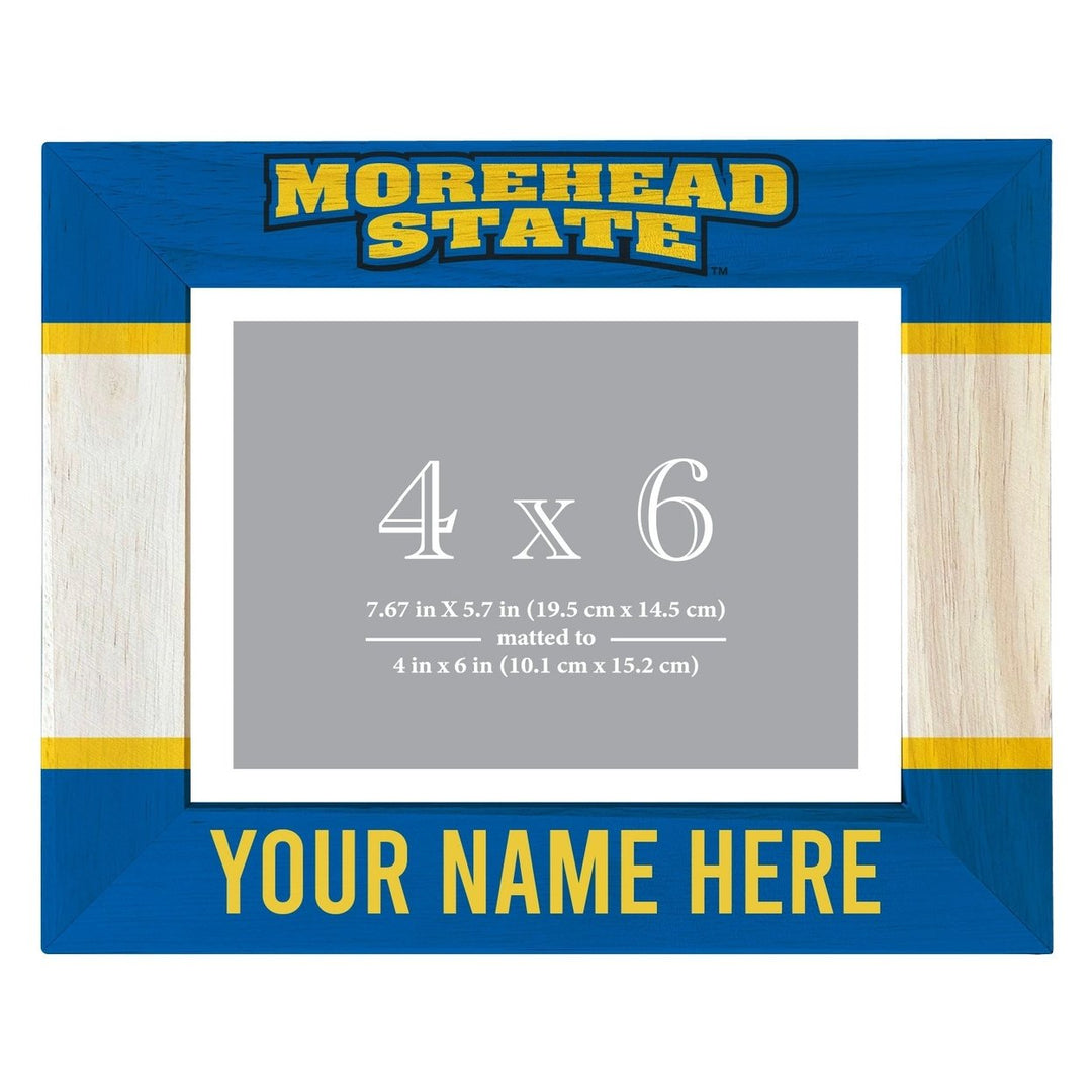 Morehead State University Customizable Wooden Photo Frame Matted 4"x 6" Officially Licensed Collegiate Product Image 2