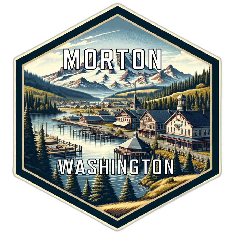 Morton Washington Souvenir Travel Destination Die Cut Hexagon Fridge Magnet Image 1