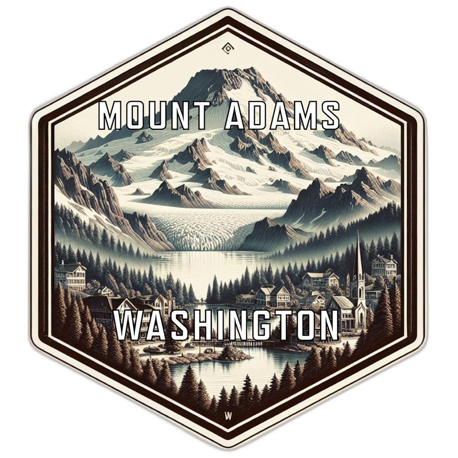 Mount Adams Washington Souvenir Travel Destination Die Cut Hexagon Fridge Magnet Image 1