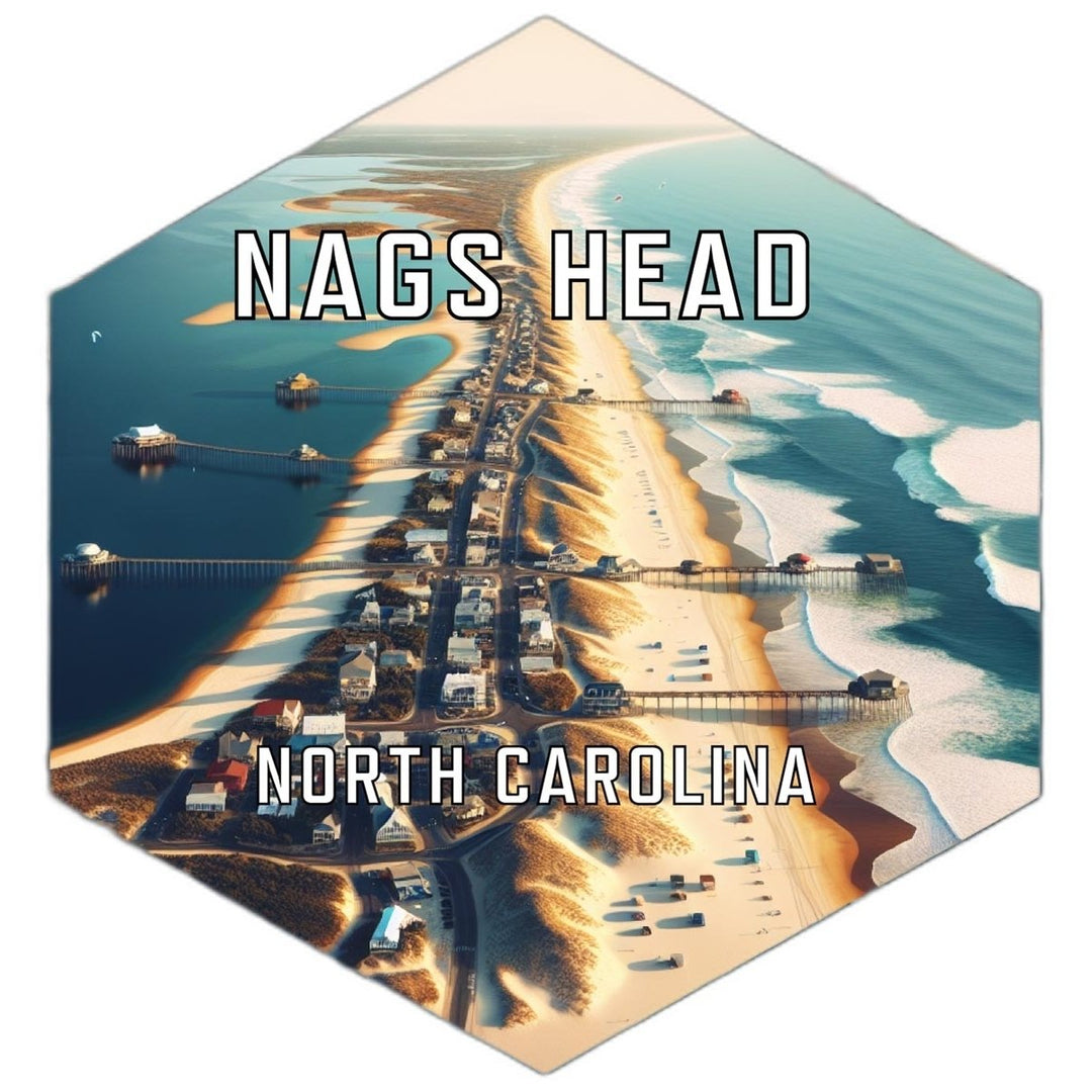 Nags Head North Carolina Souvenir Travel Destination Die Cut Hexagon Fridge Magnet Image 1