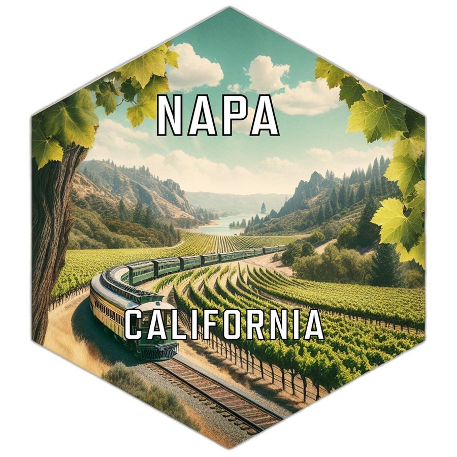 Napa California Souvenir Travel Destination Die Cut Hexagon Fridge Magnet Image 1