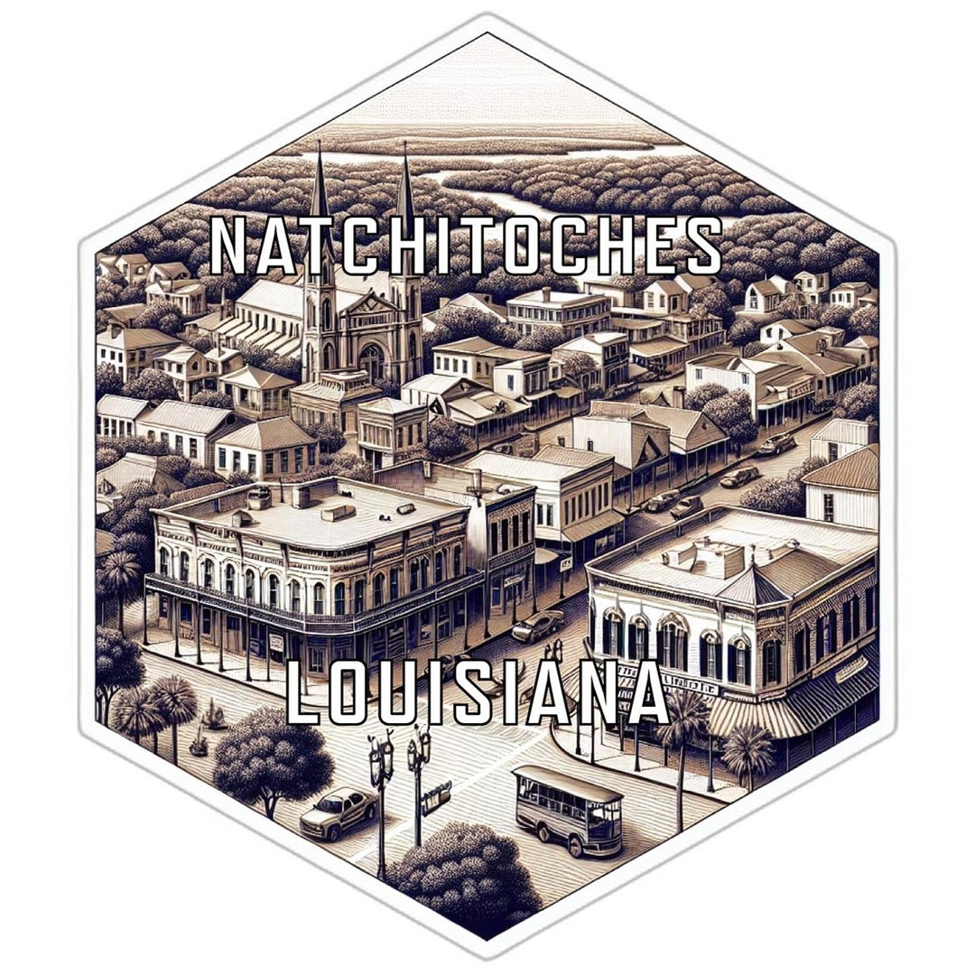 Natchitoches Louisiana Souvenir Travel Destination Die Cut Hexagon Fridge Magnet Image 1