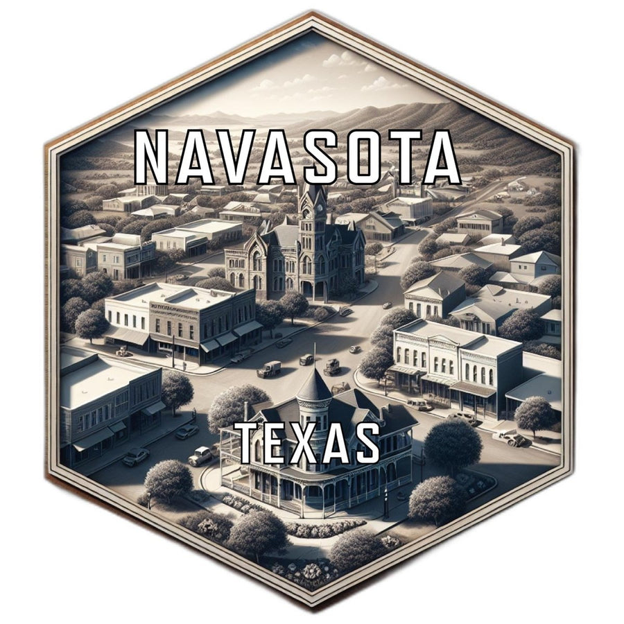 Navasota Texas Souvenir Travel Destination Die Cut Hexagon Fridge Magnet Image 1