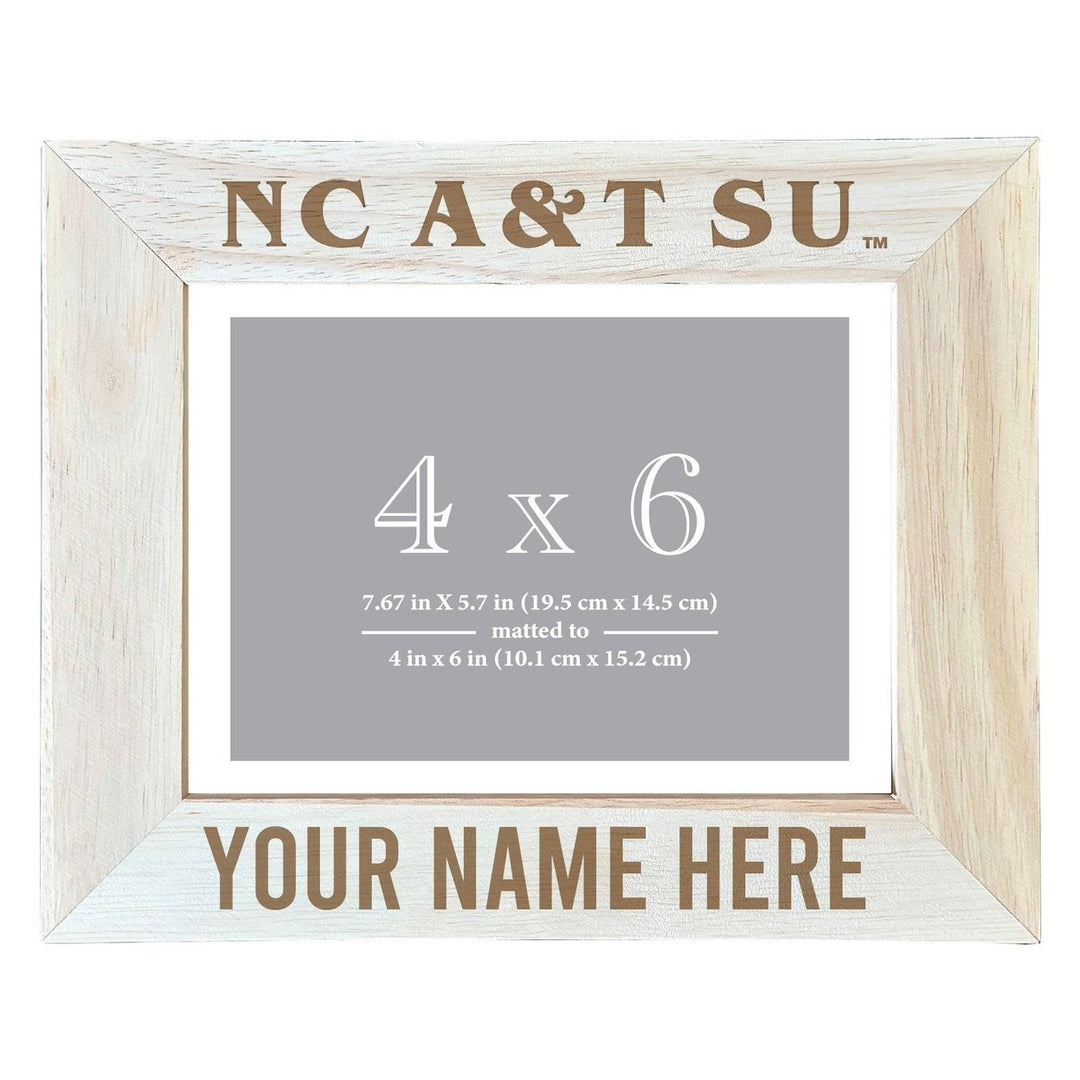 North Carolina AandT State Aggies Customizable Wooden Photo Frame Matted 4"x 6" Officially Licensed Collegiate Product Image 2