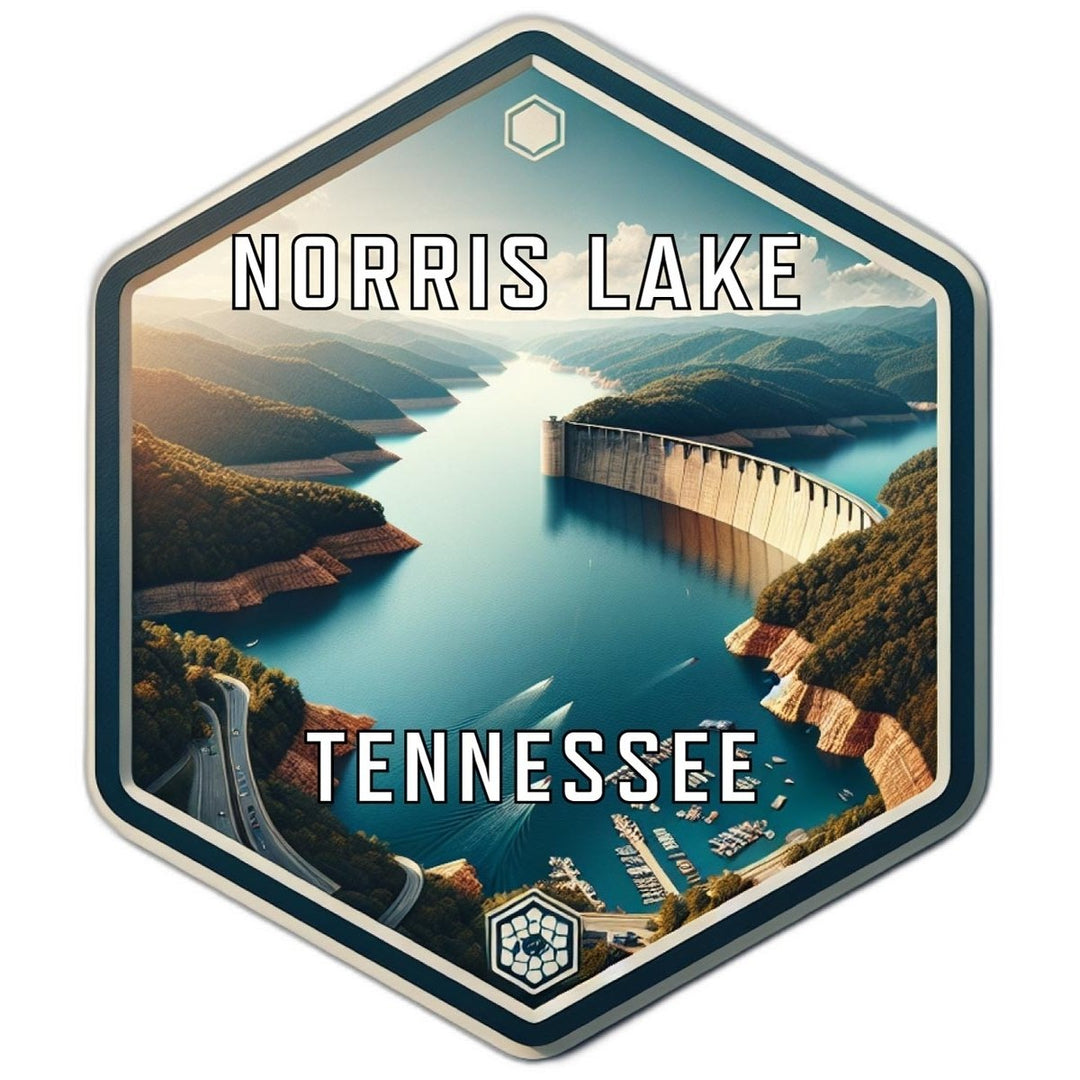 Norris Lake Tennessee Souvenir Travel Destination Die Cut Hexagon Fridge Magnet Image 1