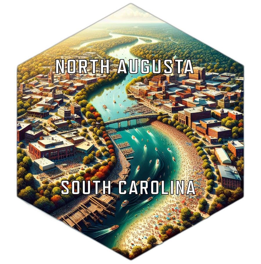 North Augusta South Carolina Souvenir Travel Destination Die Cut Hexagon Fridge Magnet Image 1