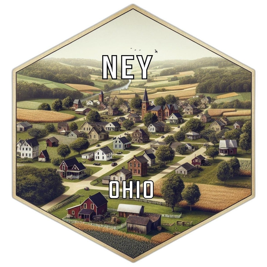 Ney Ohio Souvenir Travel Destination Die Cut Hexagon Fridge Magnet Image 1