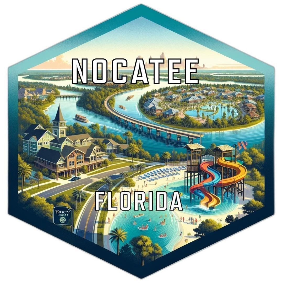 Nocatee Florida Souvenir Travel Destination Die Cut Hexagon Fridge Magnet Image 1