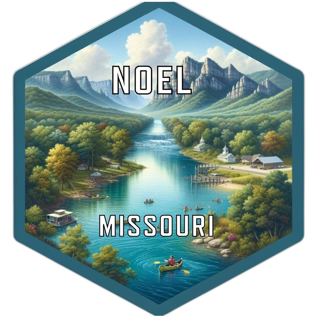 Noel Missouri Souvenir Travel Destination Die Cut Hexagon Fridge Magnet Image 1