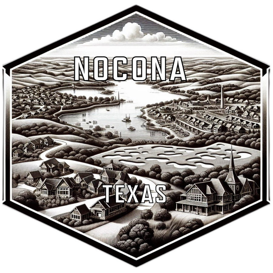 Nocona Texas Souvenir Travel Destination Die Cut Hexagon Fridge Magnet Image 1