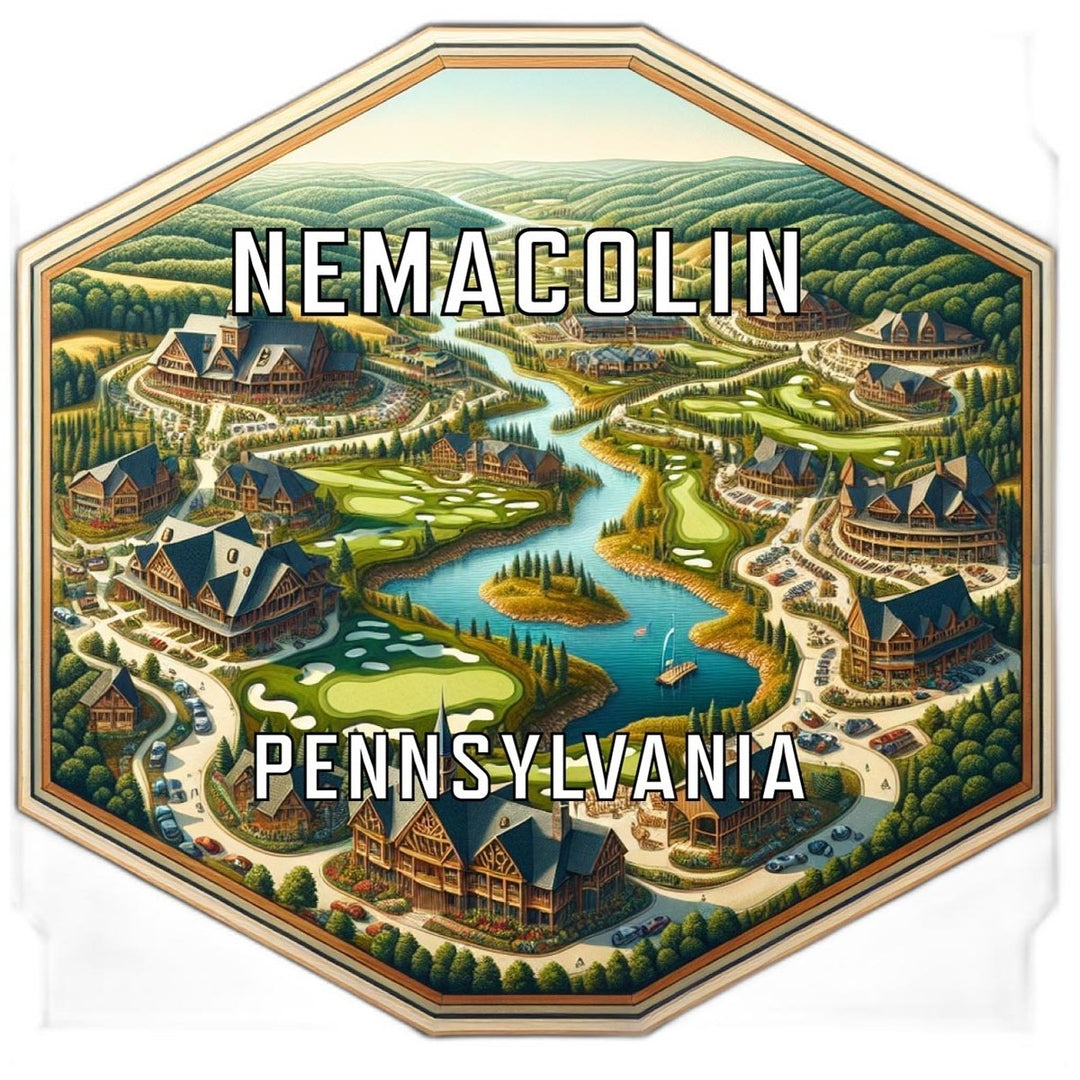 Nemacolin Pennsylvania Souvenir Travel Destination Die Cut Hexagon Fridge Magnet Image 1